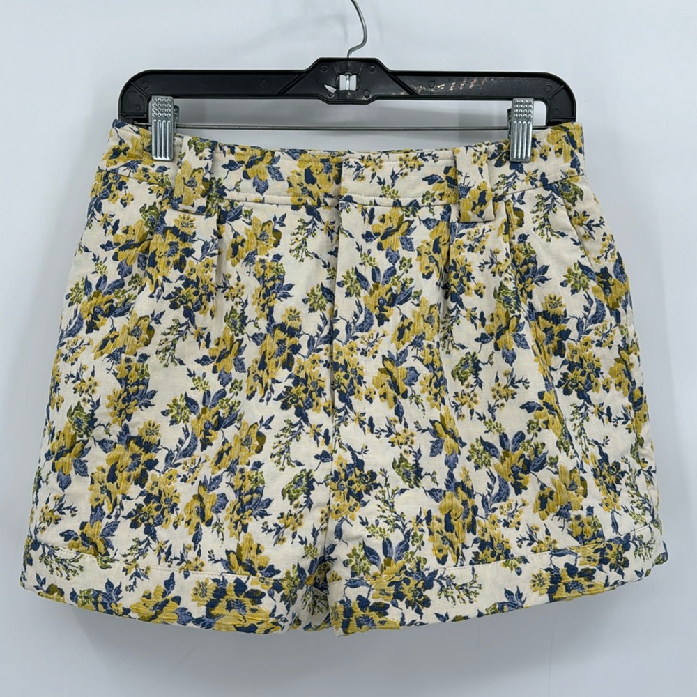 REVOLVE Lovers + Friends Warren Yellow Blue Floral High Waisted Shorts size M